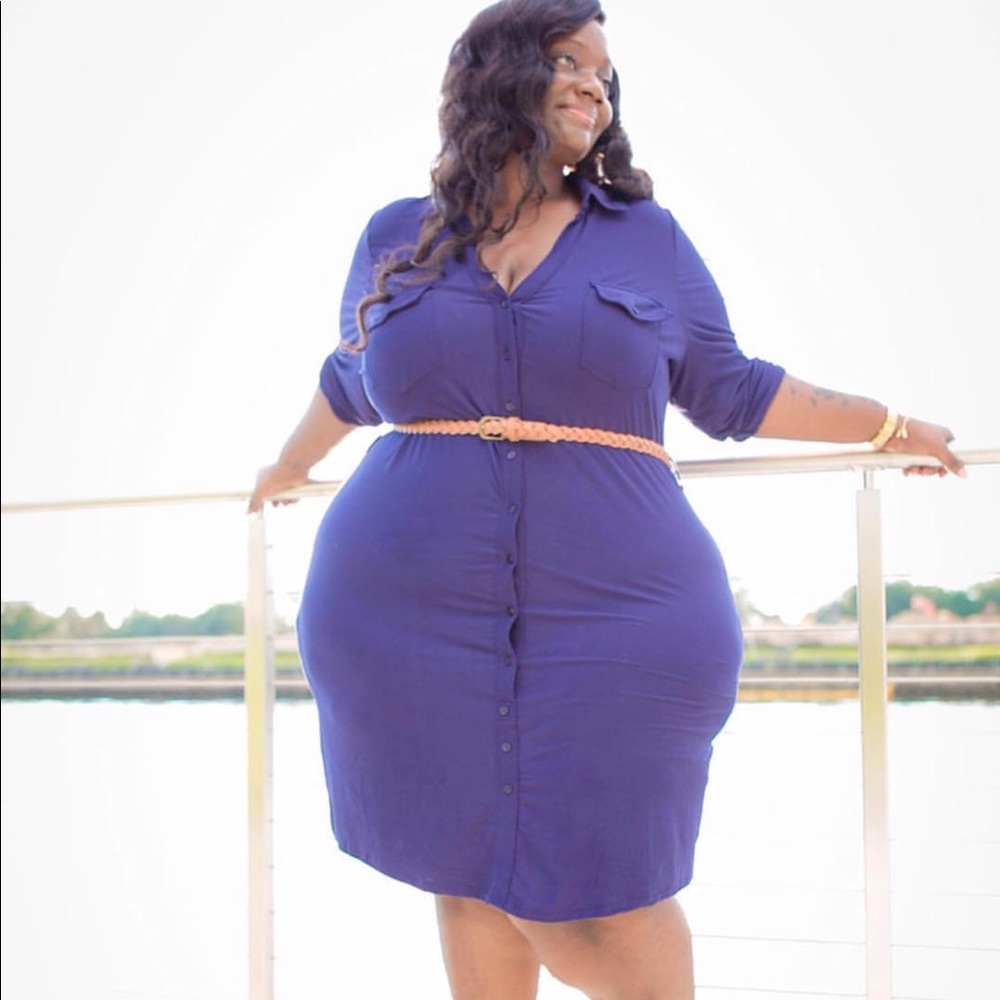 Navy Blue Dress with belt
